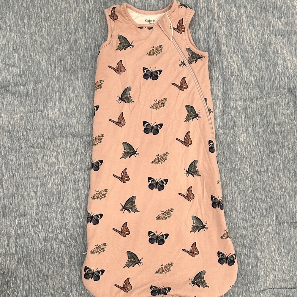 Kyte BABY Butterfly Print Sleep Sack - Soft Pink 1.0 TOG